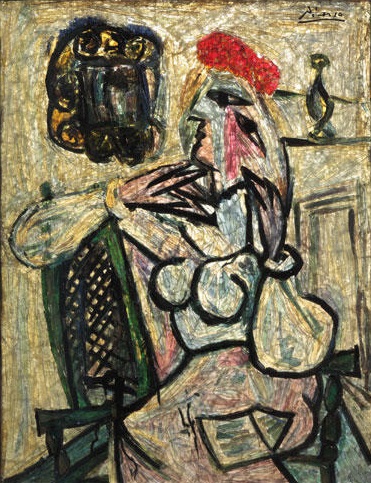 Pablo Picasso Classical Oil Paintings Seated Woman With Red Hat